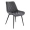 Armen Living Loralie Gray Faux Leather and Black Metal Dining Chairs, PK2 LCLRSIBLGR - alternate 3